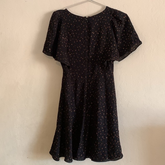 Madewell Cape-Sleeve Mini Dress in Metallic Dots NWT Size 00 - Picture 8 of 8